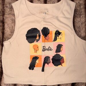Barbie Ribbed Crop Tank Top | Diverse Barbie Graphic